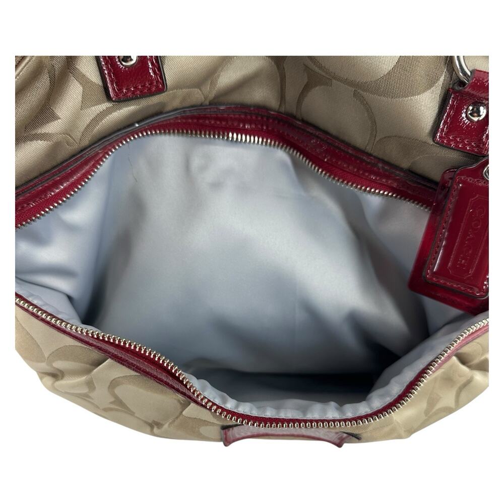 Coach Sateen Poppy Handbag Tote Purse Large #H1257-F20026 Tan All Occasion - Picture 7 of 16